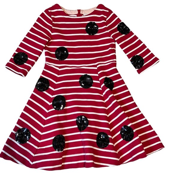 Mini Boden Roald Dahl Mrs Ladybug & James the Giant Peach Dress 5/6